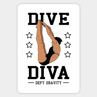 Womens Diving Dive Diva Springboard Platform Diver Magnet